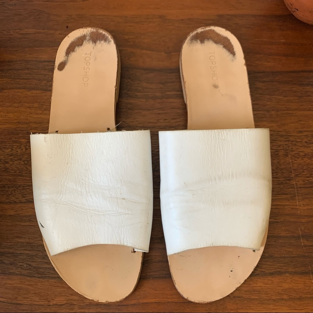 Topshop White Slide Sandals